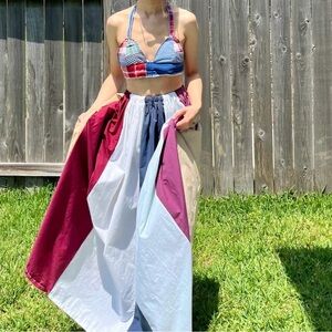 Handmade 100% Cotton Quilted Halter Bikini/Crop Top – Reversible SKU 05067